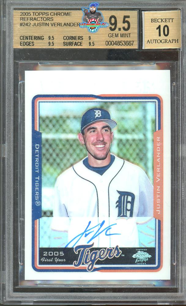 2005 Topps Chrome Autograph Refractor Justin Verlander #242 /500