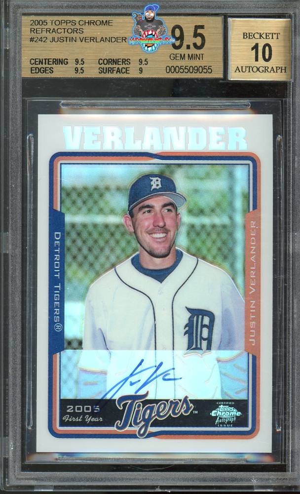 2005 Topps Chrome Autograph Refractor Justin Verlander #242 /500