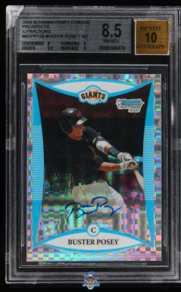 2008 Bowman Draft Picks Chrome Prospect Autograph X-Fractor Buster Posey #BDPP128 /225