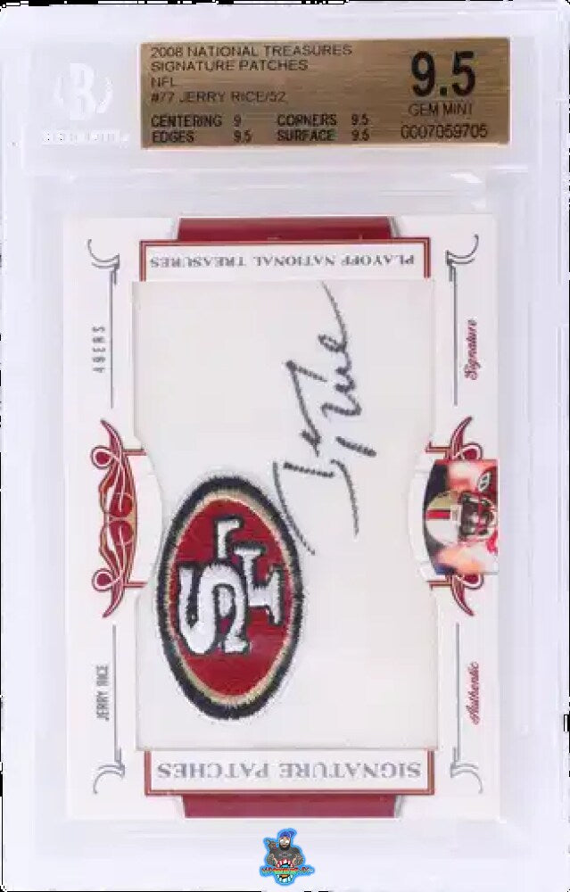 2008 Playoff National Treasures Signature Patches NFL Jerry Rice #77 /52