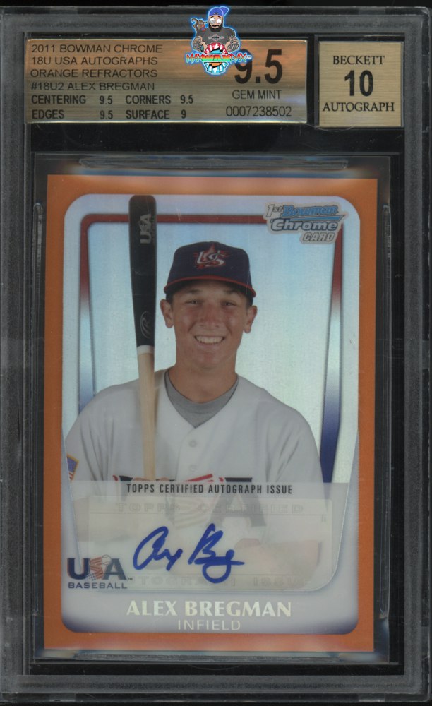 2011 Bowman Chrome 18u USA National Team Autograph Orange Refractor Alex Bregman #18U2 /25