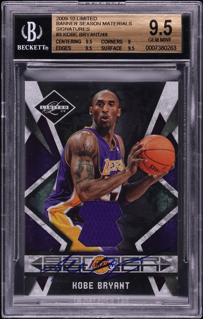 2009 Panini Limited Banner Season Material Signature Kobe Bryant #8 /49