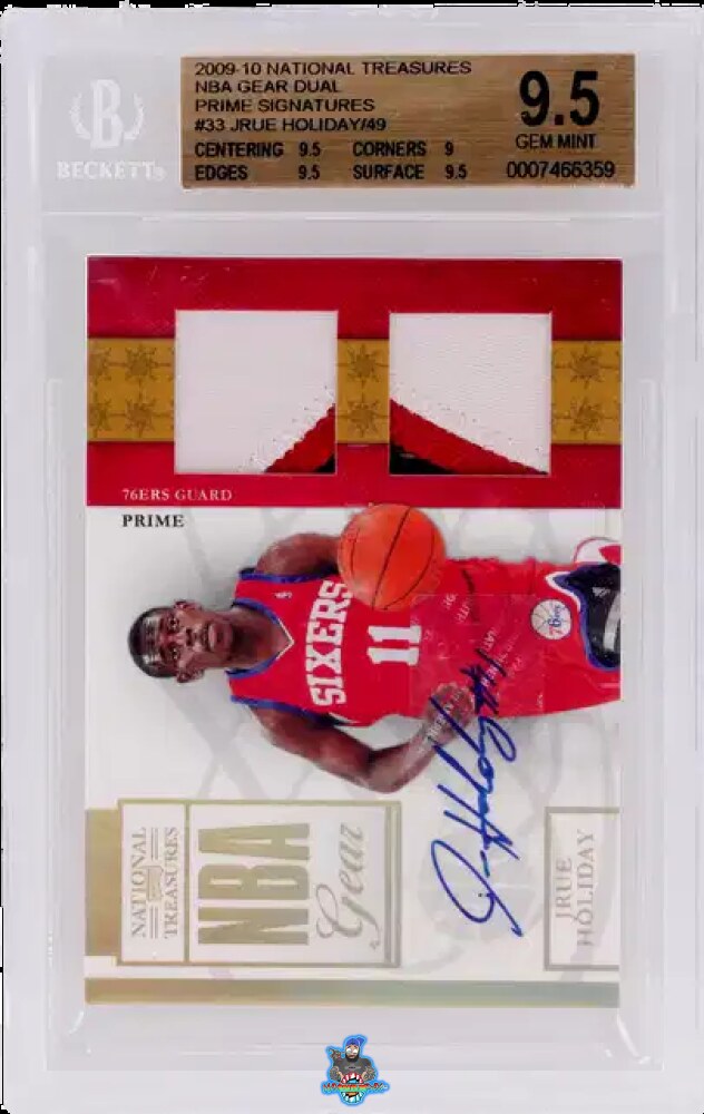 2009 Playoff National Treasures NBA Gear Dual Prime Signature Jrue Holiday #33 /49
