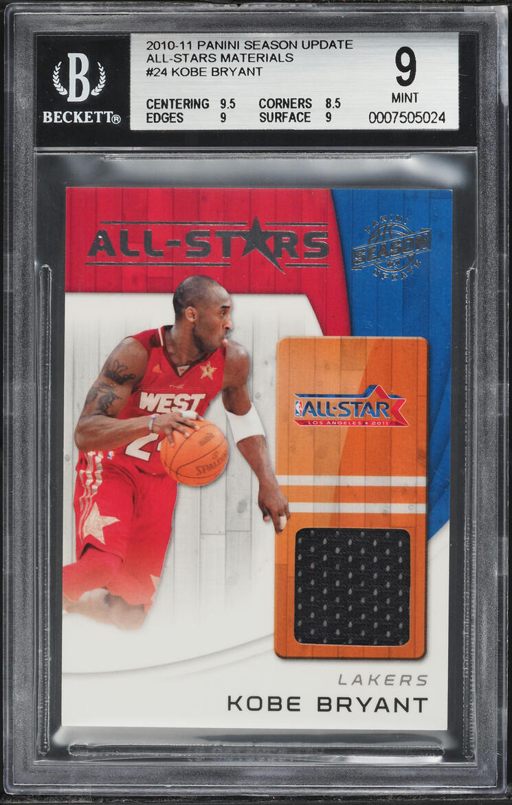 2010 Panini Season Update All-Stars Material Kobe Bryant #24