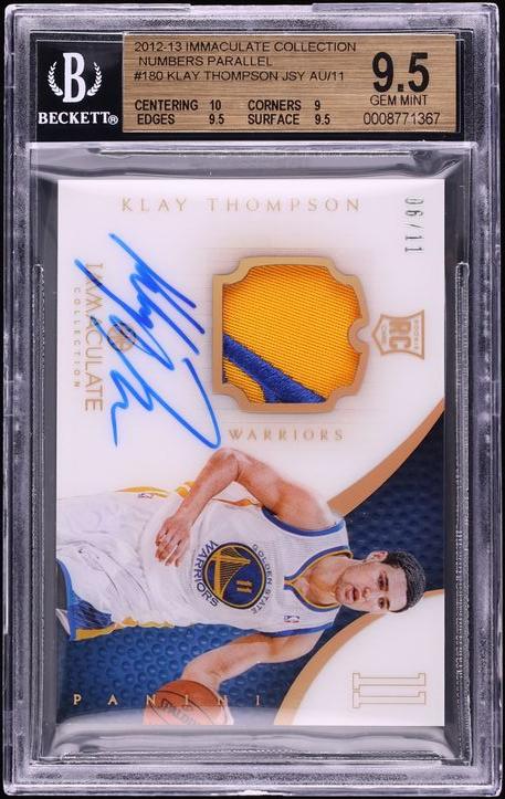 2012 Panini Immaculate Collection Numbers Parallel Klay Thompson #180 /11