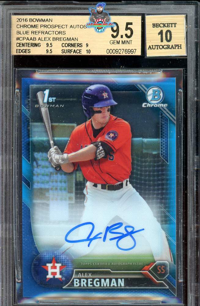 2016 Bowman Chrome Prospect Autograph Blue Refractor Alex Bregman #CPAAB
