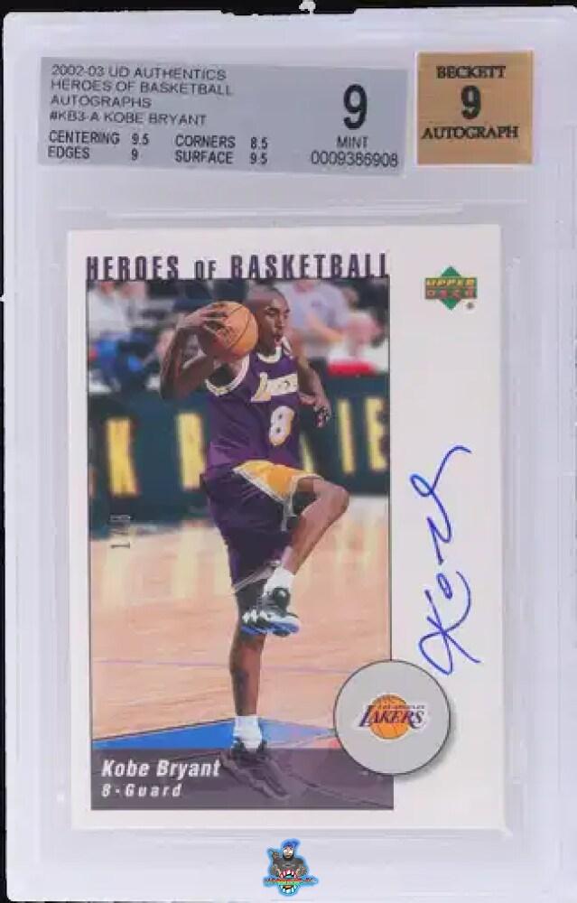 2002 Upper Deck Authentics Heroes of Basketball Autograph Kobe Bryant #KB3A /8