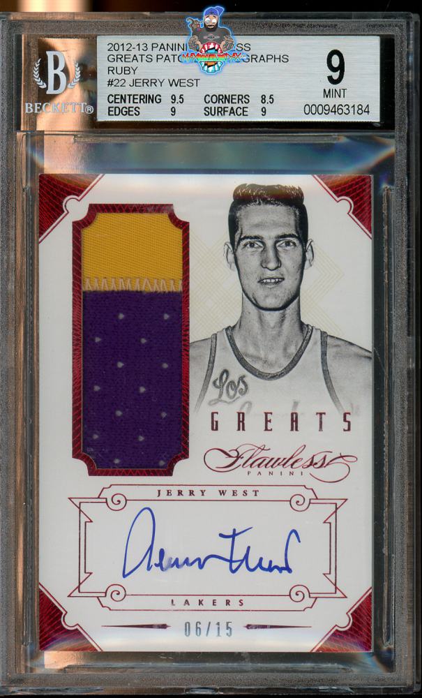 2012 Panini Flawless Greats Patch Autograph Ruby Jerry West #22 /15