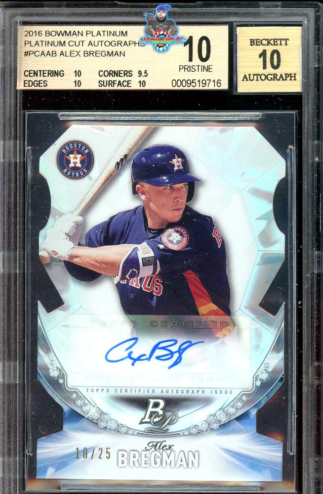 2016 Bowman Platinum Platinum Cut Autograph Alex Bregman #PCAAB /25
