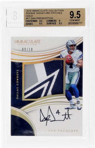 2016 Immaculate Collection Rookie Signature Patch Gold Dak Prescott #17 /10