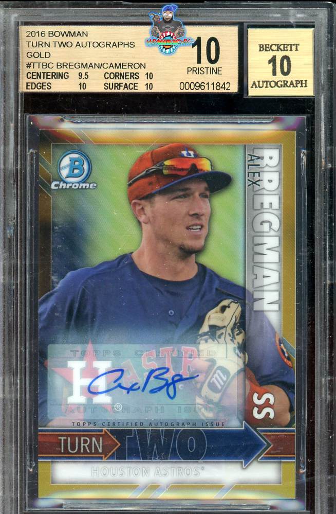 2016 Bowman Chrome Turn Two Autographs Gold Alex Bregman/Daz Cameron #TTBC /50
