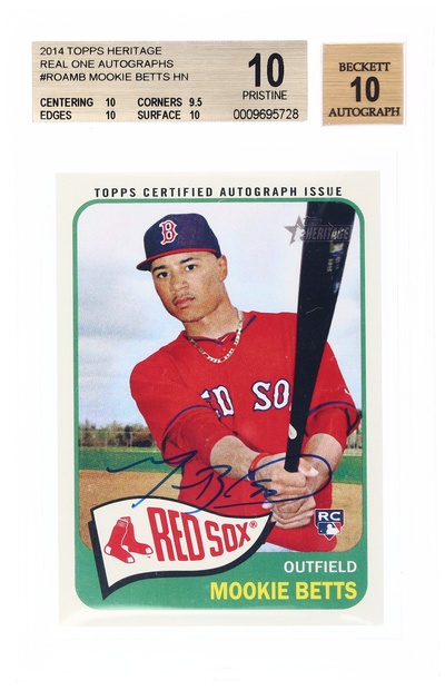 2014 Topps Heritage Real One Autograph Mookie Betts #ROAMB