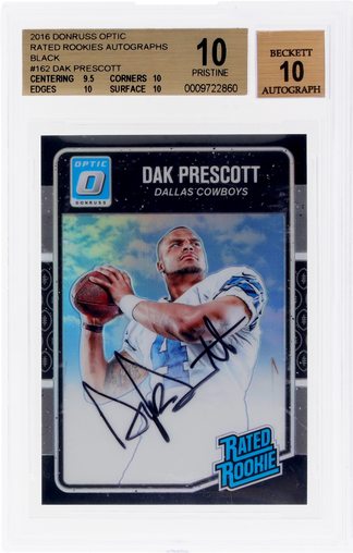 2016 Donruss Optic Rated Rookie Autograph Black Dak Prescott #162 /25