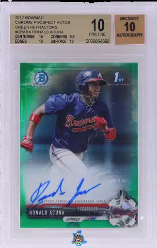 2017 Bowman Chrome Prospect Autograph Green Refractor Ronald Acuna Jr. #CPARA /99