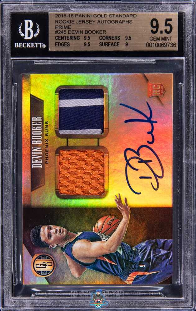 2015 Panini Gold Standard Rookie Jersey Autograph Double Prime Devin Booker #245 /25