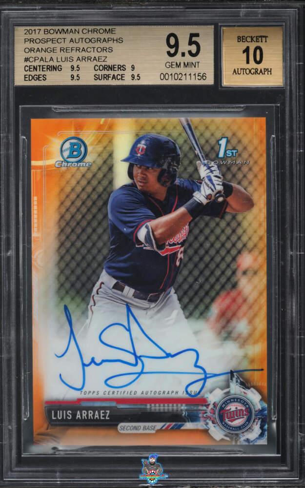 2017 Bowman Chrome Prospect Autograph Orange Refractor Luis Arraez #CPALA /25