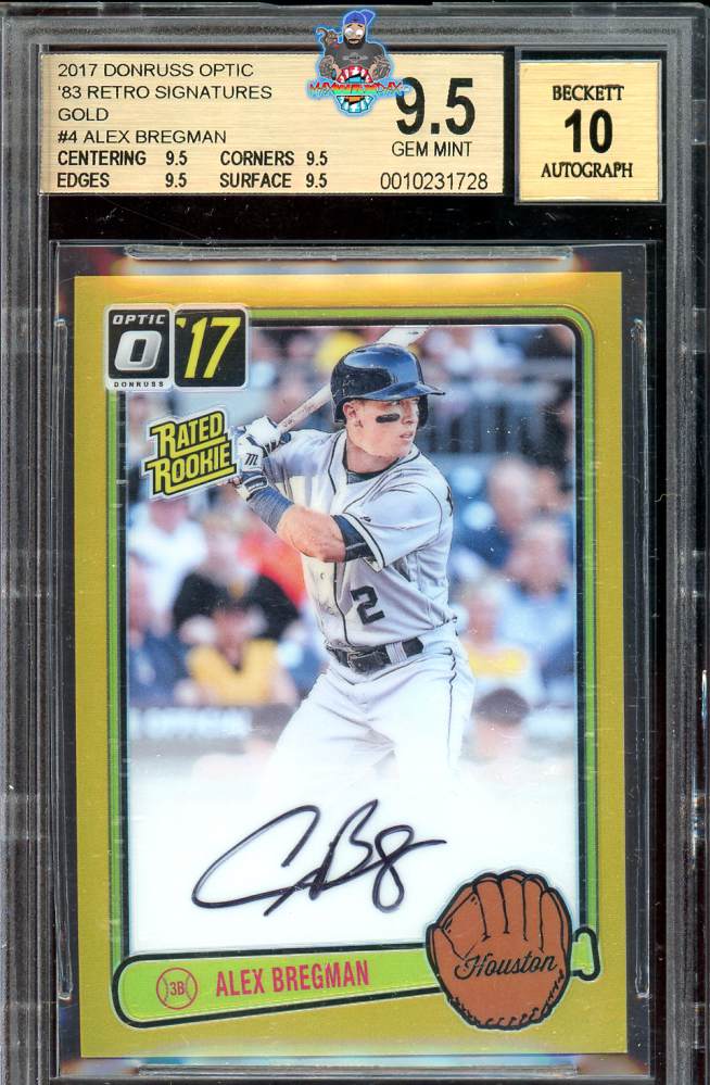 2017 Donruss Optic '83 Retro Signature Gold Prizm Alex Bregman #4 /5