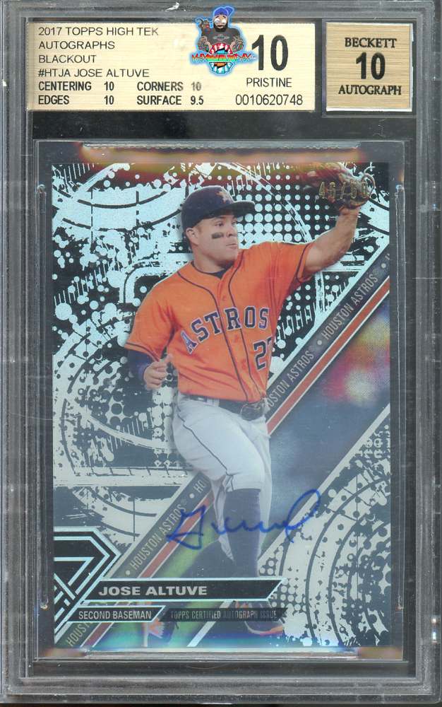2017 Topps High Tek Autographs Blackout Jose Altuve #HTJA /50