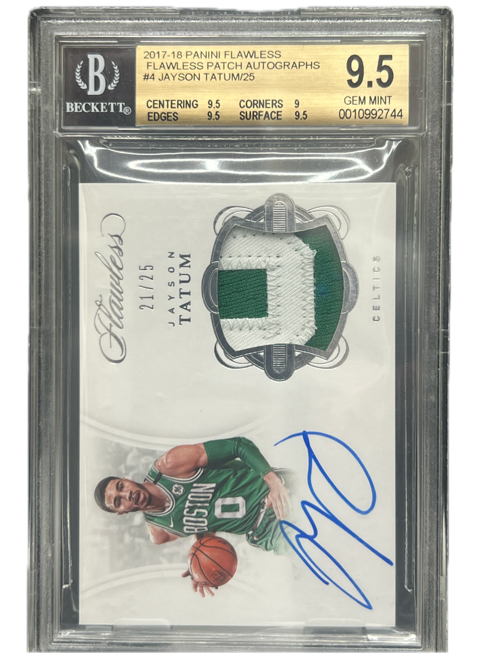 2017 Panini Flawless Patch Autograph Jayson Tatum #FP-JT /25