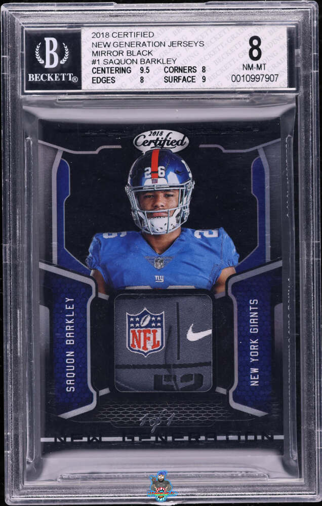 2018 Panini Certified New Generation Jersey Mirror Black Saquon Barkley #1 /1