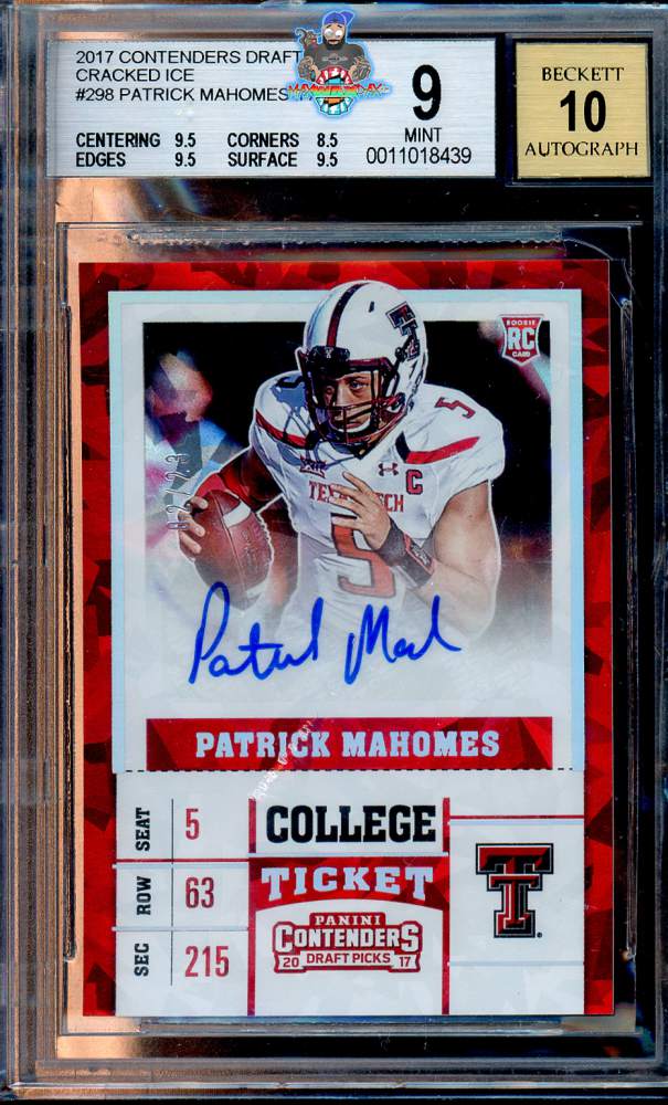 2017 Panini Contenders Draft Picks Cracked Ice Patrick Mahomes II #298 /23