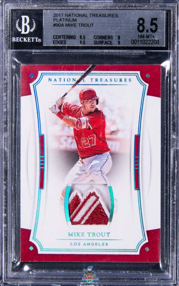 2017 National Treasures Platinum Mike Trout #90A /1