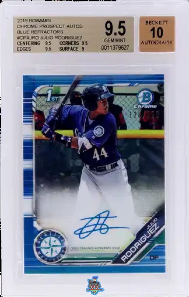 2019 Bowman Chrome Prospect Autograph Blue Refractor Julio Rodriguez #CPAJRO /150