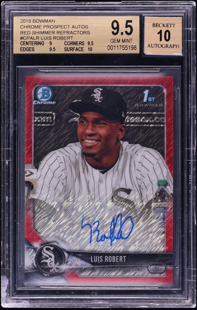 2018 Bowman Chrome Prospect Autograph Red Shimmer Refractor Luis Robert #CPALR /5