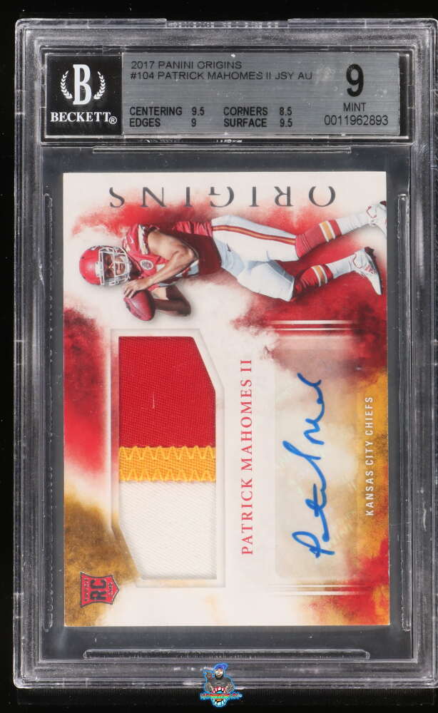 2017 Panini Origins Rookie Jumbo Patch Autograph Patrick Mahomes II #104