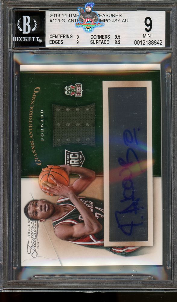 2013 Panini Timeless Treasures Jersey Autograph Giannis Antetokounmpo #129