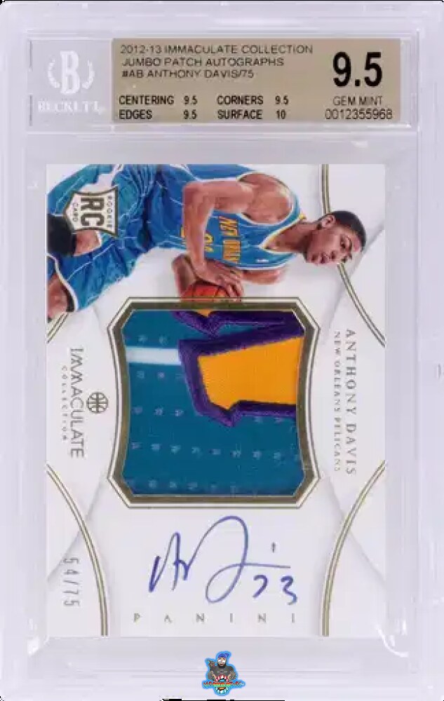 2012 Panini Immaculate Collection Jumbo Patch Autograph Anthony Davis #PP-AD /75