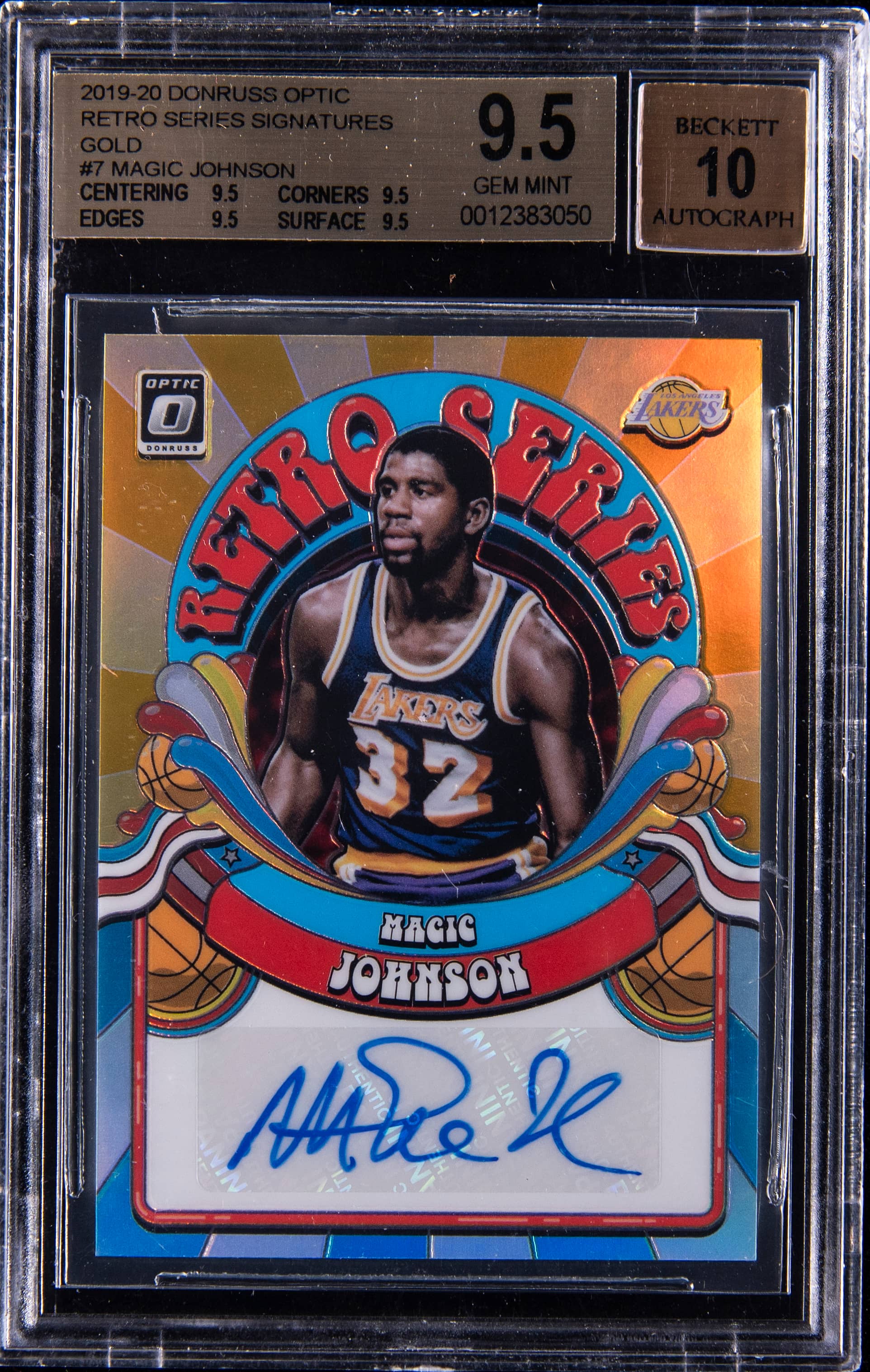2019 Donruss Optic Retro Series Signatures Gold Magic Johnson #7 /10
