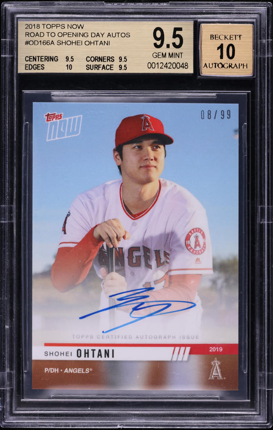 2018 Topps Now Road To Opening Day Shohei Ohtani ROOKIE AUTO /99 #OD-166A BGS 9.5 GEM MINT