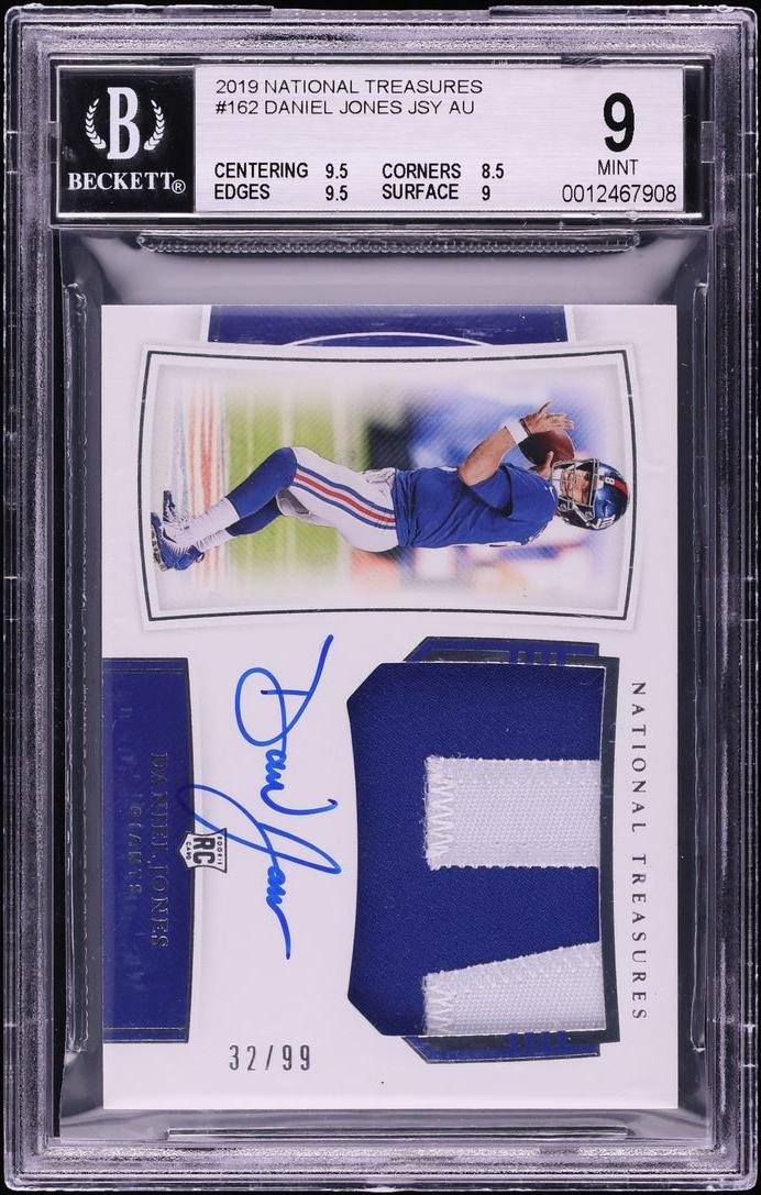 2019 National Treasures Rookie Patch Autograph Daniel Jones #162 /99