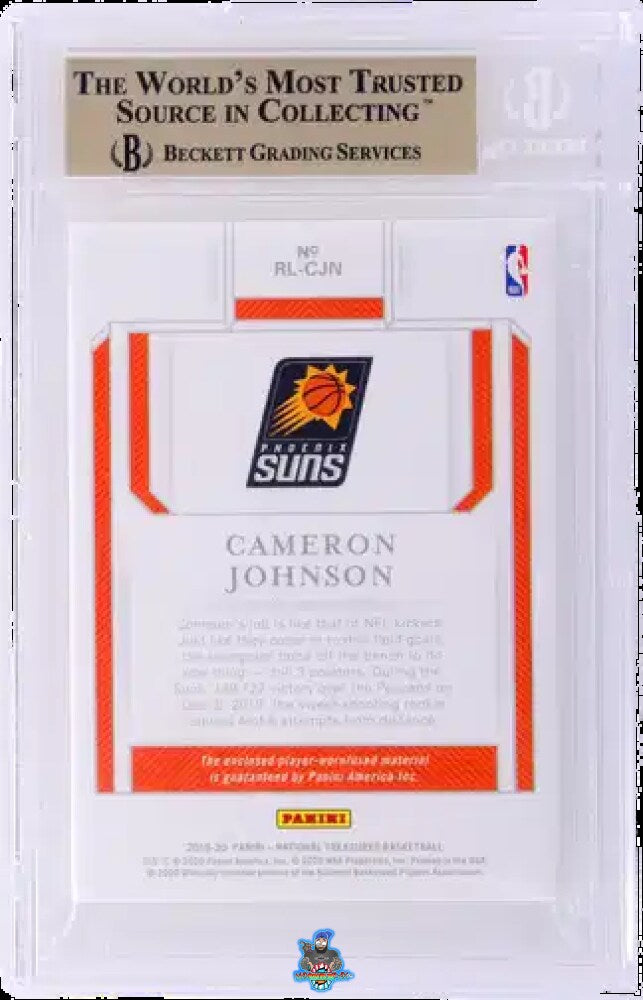 Back of 2019 National Treasures Rookie Logoman Cameron Johnson #31 /5