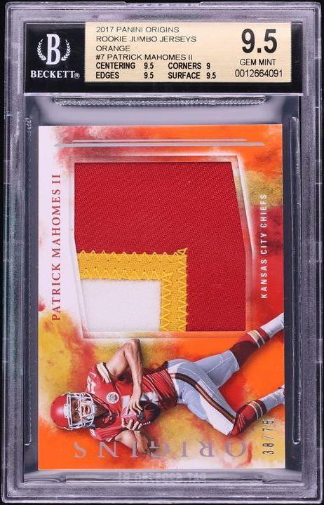 2017 Panini Origins Rookie Jumbo Jerseys Orange Patrick Mahomes II #7 /75