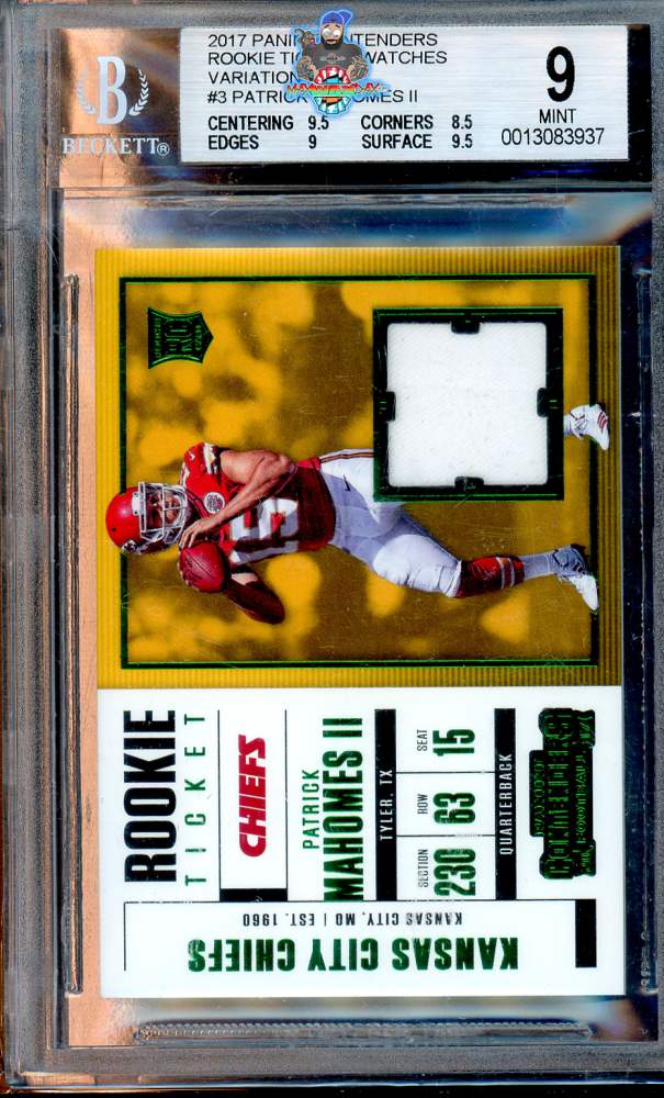 2017 Panini Contenders Rookie Ticket Swatch Horizontal Patrick Mahomes II #SW-3