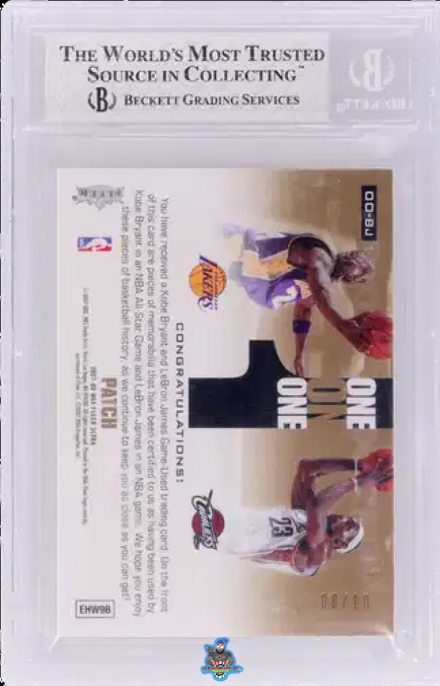 Back of 2007 Ultra Se One On One Patch Kobe Bryant/Lebron James #OOBJ /10