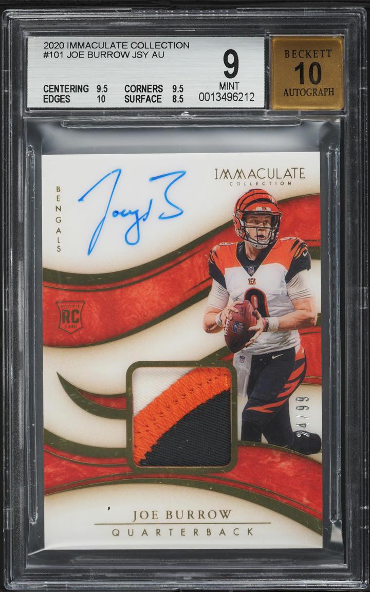 2020 Panini Immaculate Collection Patch Autograph Joe Burrow #101 /99