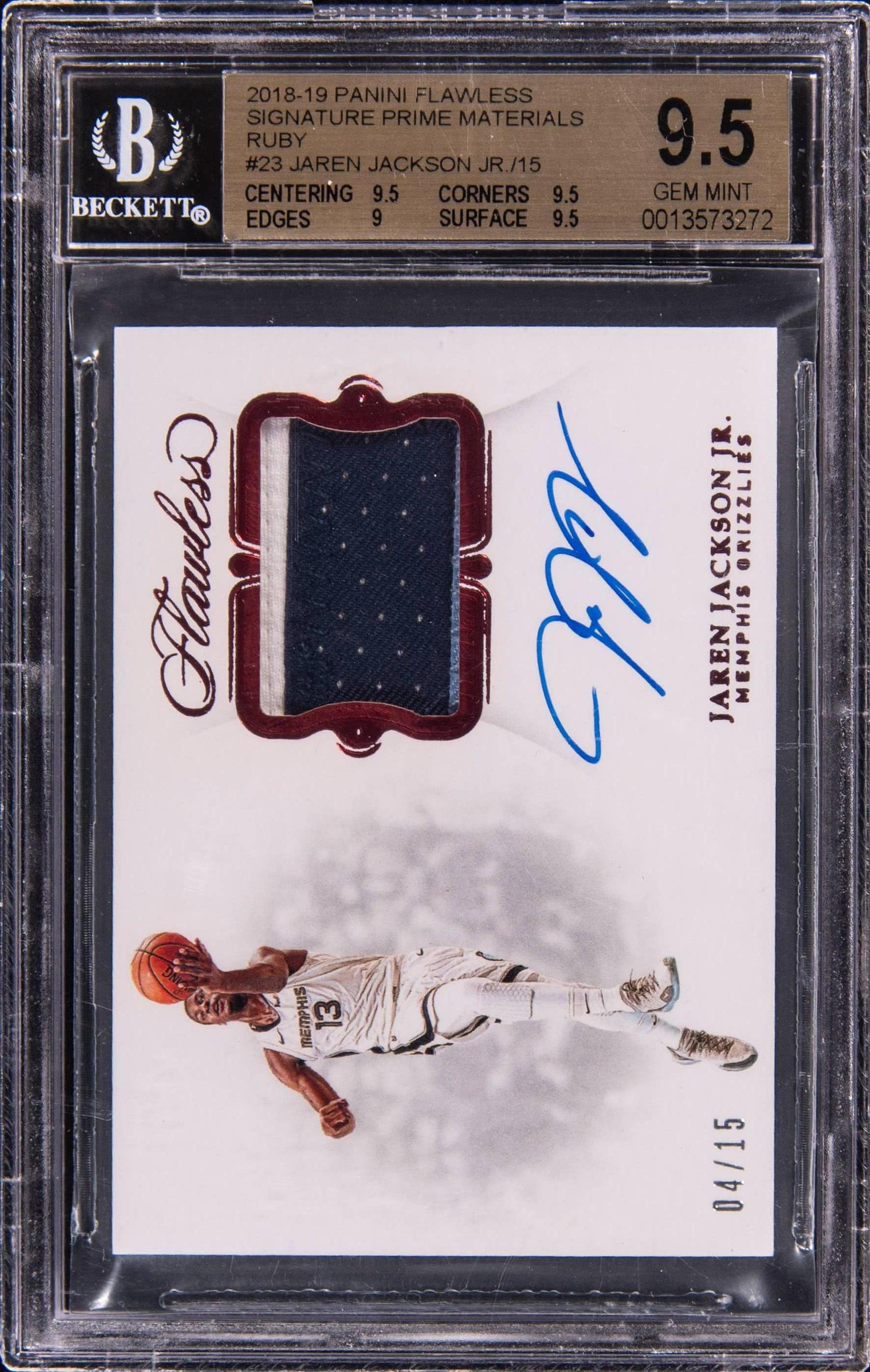 2018 Panini Flawless Signature Prime Materials Ruby Jaren Jackson Jr. #23 /15
