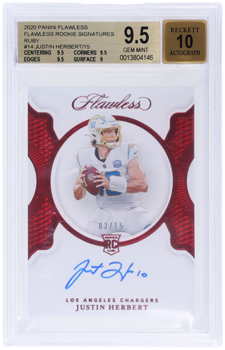 2020 Panini Flawless Rookie Signature Ruby Justin Herbert #FRS-JHE /15
