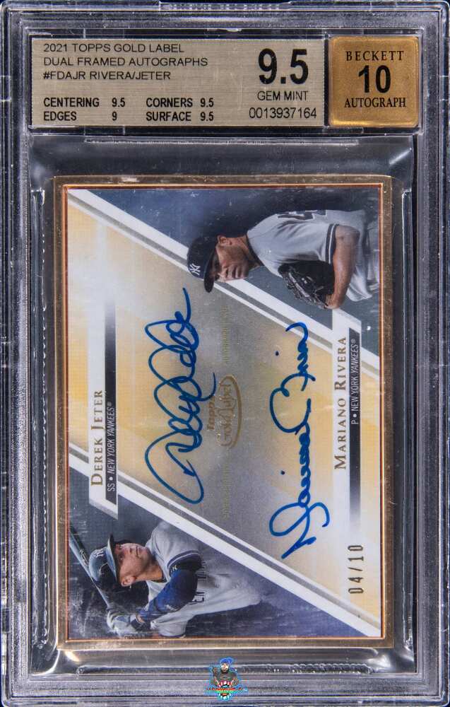 2021 Topps Gold Label Dual Framed Autographs Mariano Rivera/Derek Jeter #FDAJR /10