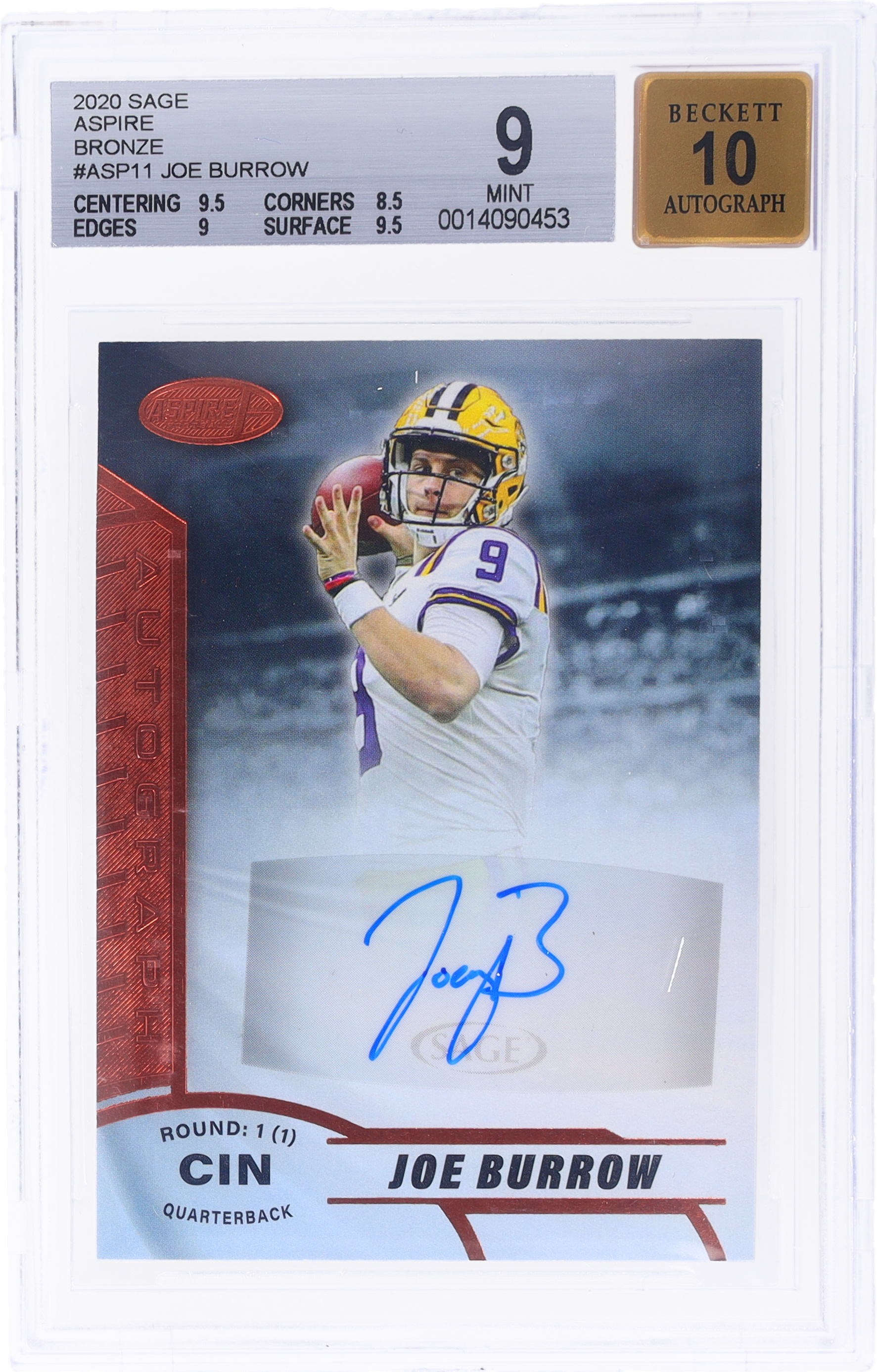 2020 Sage Aspire Autograph Bronze Joe Burrow #ASP11