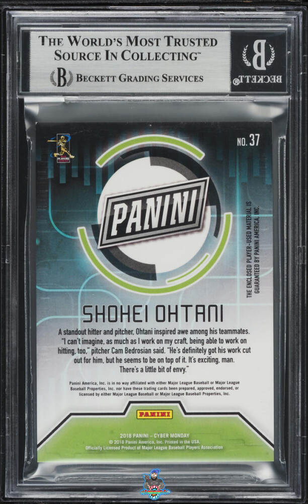 Back of 2018 Panini Cyber Monday Jerseys Pyramids Shohei Ohtani #37 /1