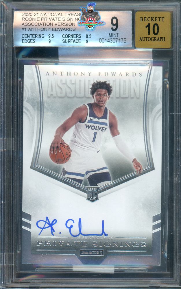 2020 National Treasures Rookie Private Signings Autograph Association Version Anthony Edwards #1 /99