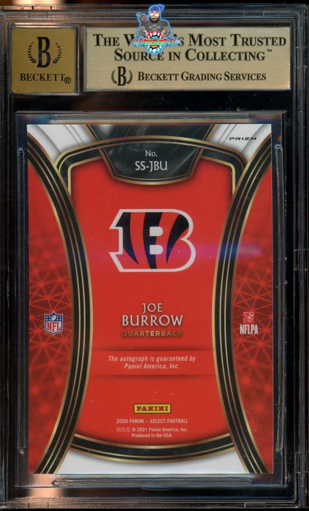Back of 2020 Panini Select Signature Prizm Joe Burrow #1