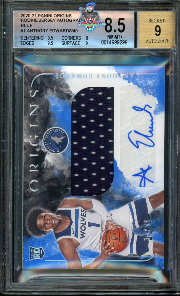 2020 Panini Origins Rookie Jersey Autograph Blue Anthony Edwards #1 /49