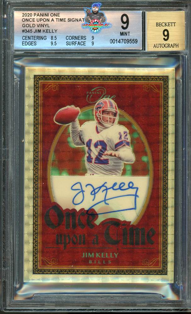 2020 Panini One Once Upon A Time Signature Gold Vinyl Prizm Jim Kelly #345 /1