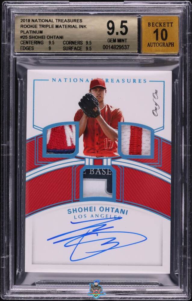 2018 National Treasures Rookie Triple Material Ink Platinum Shohei Ohtani #25 /1