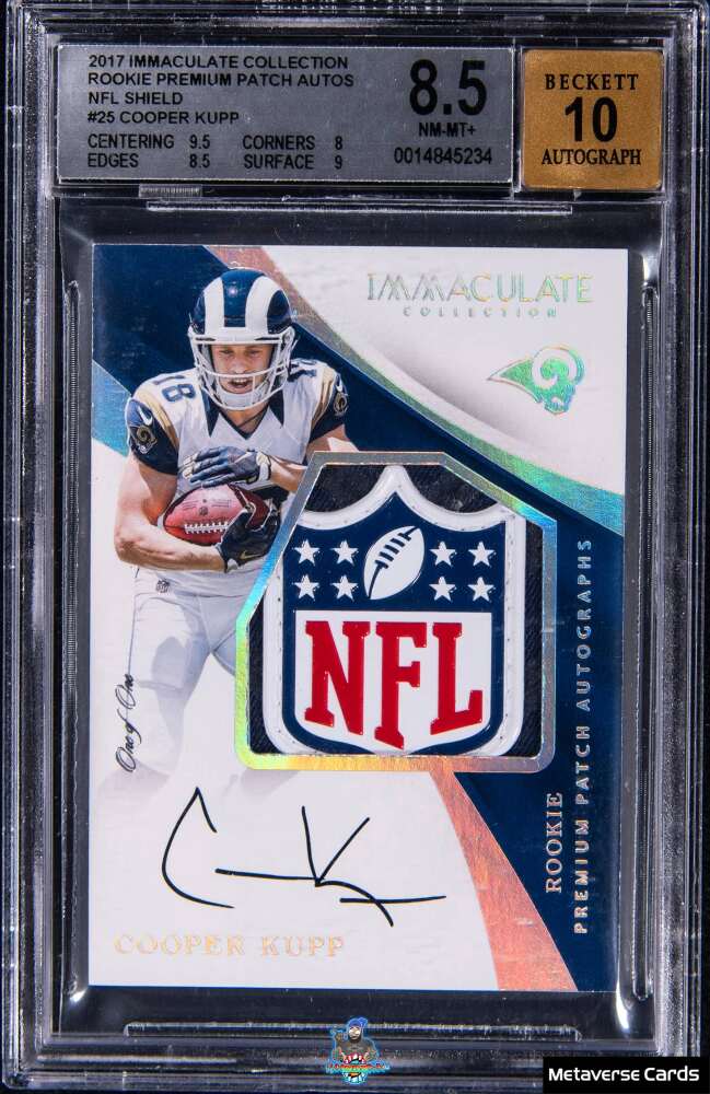 2017 Panini Immaculate Collection Rookie Premium Patch Autographs NFL Shield Cooper Kupp #25 /1